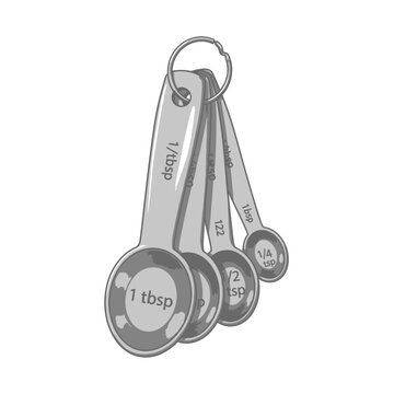 Set of measuring spoons with tablespoon and teaspoon markings for cooking and baking.
