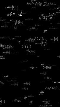math and physics theory formulas alpha channel animation,mathematics algebra and science education stream vertical social media motion design element