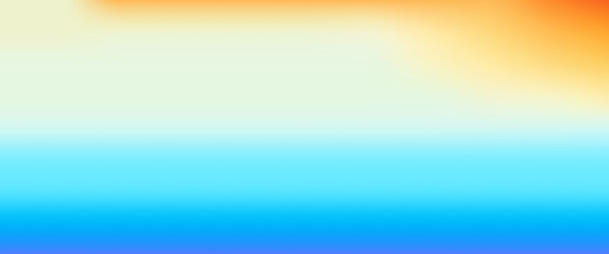 Vibrant background featuring a smooth transition from bright orange in the top corner to a clear blue horizon. Ideal for summer banners and travel posters and modern corporate identity