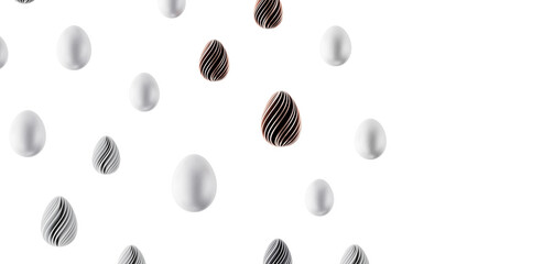 Decorative Easter eggs in a minimalist style, perfect for backgrounds, greetings, and spring-themed designs. Festive and © vegefox.com