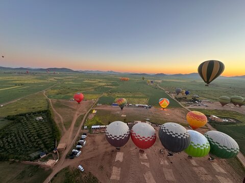 Hot Air balloon ride in Marrakesh, Morocco, at sunrise