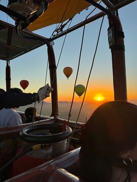 Hot Air balloon ride in Marrakesh, Morocco, at sunrise