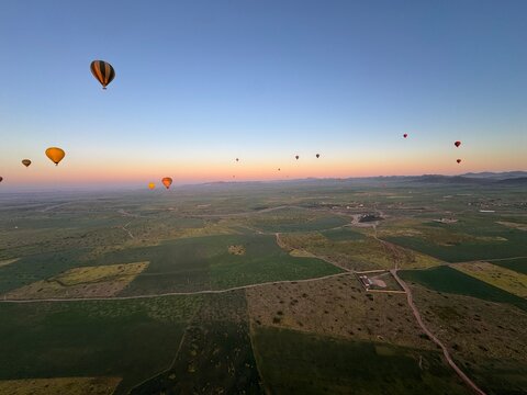 Hot Air balloon ride in Marrakesh, Morocco, at sunrise