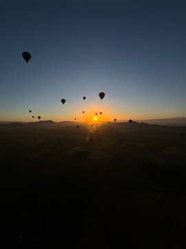 Hot Air balloon ride in Marrakesh, Morocco, at sunrise