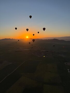Hot Air balloon ride in Marrakesh, Morocco, at sunrise