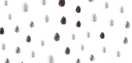 Modern and minimalist Easter egg design. Isolated on white background, perfect for holiday greetings, decorations, and c © vegefox.com