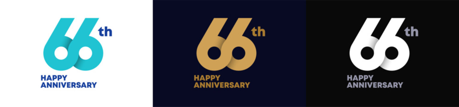 Abstract Twist Logo Anniversary 66, 66 Happy Anniversary with Luxury and Elegance. Editable file