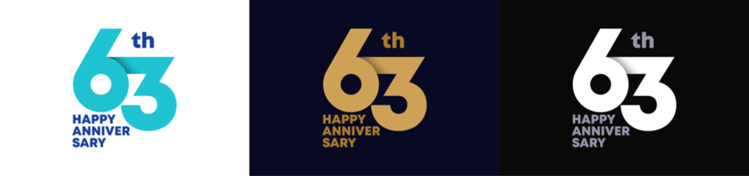 Abstract Twist Logo Anniversary 63, 63 Happy Anniversary with Luxury and Elegance. Editable file