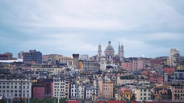 Iconic Genoa Skyline featuring Basilica Santa Maria Assunta