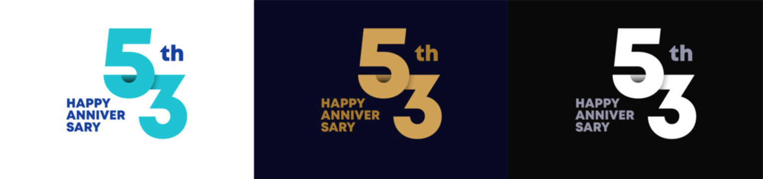 Abstract Twist Logo Anniversary 53, 53 Happy Anniversary with Luxury and Elegance. Editable file