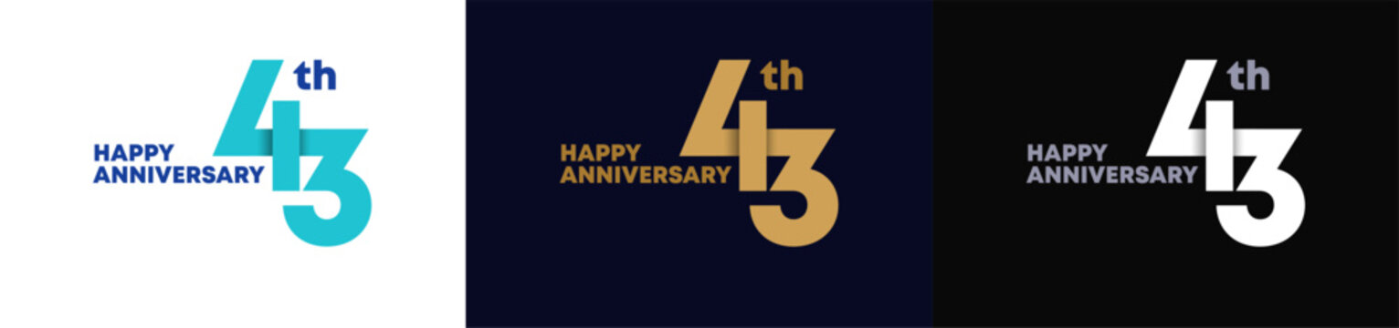 Abstract Twist Logo Anniversary 43, 43 Happy Anniversary with Luxury and Elegance. Editable file