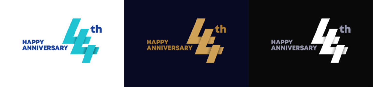 Abstract Twist Logo Anniversary 44, 44 Happy Anniversary with Luxury and Elegance. Editable file