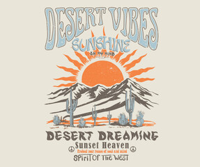 Mountain artwork for apparel, sticker, batch, background, poster and others. Cactus wild artwork. Explore the mountains. Arizona desert Outdoors t shirt vector design. © riaz