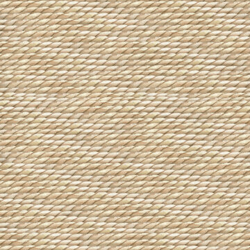 Seamless watercolor rope pattern. Detailed nautical twisted hemp rope texture background.