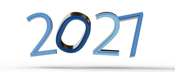3D render of the numbers 2021, representing the New Year. The numbers have a unique light blue design, ideal for season © vegefox.com
