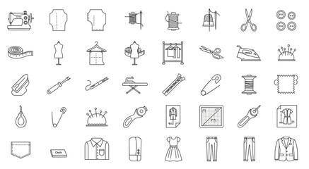 Obraz premium Collection of sewing tools and equipment, a comprehensive set of tailoring essentials.