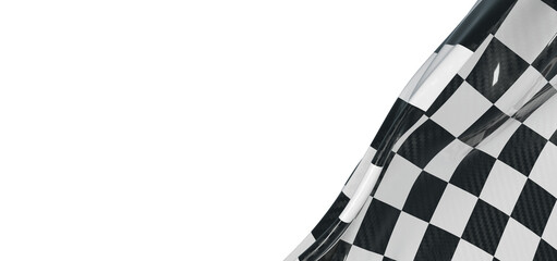 Fototapeta premium Close-up of a checkered flag waving in the wind. Symbol of racing, speed, and victory. Perfect for sports and competitio