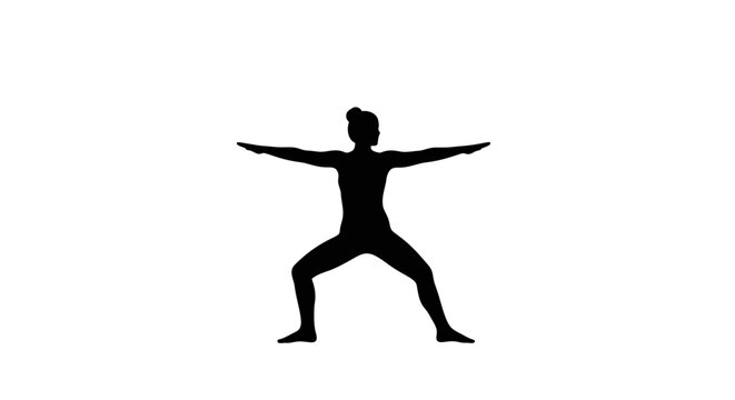 Person in Warrior Yoga Pose Silhouette.
