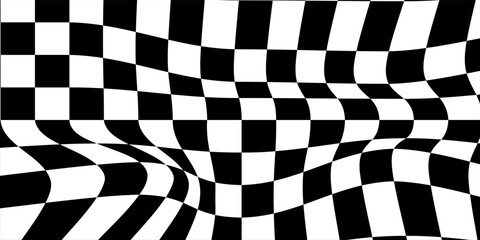 Obraz premium Black and white checkered pattern, Checkerboard seamless pattern