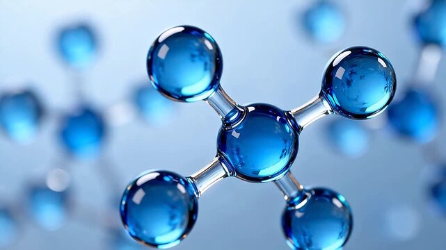 Blue molecular structure