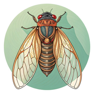 detailed cicada vector illustration