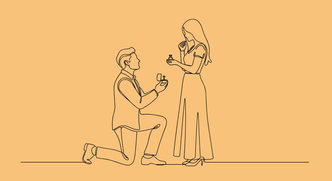 Man Proposing to a Woman.
