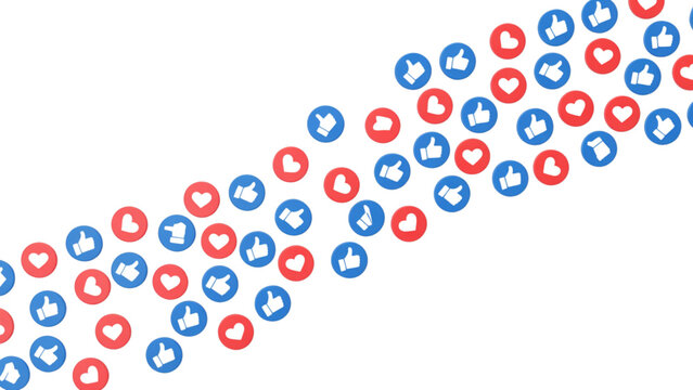 Colorful circular pattern with red, white, and blue interconnected shapes forming a wave Vector
