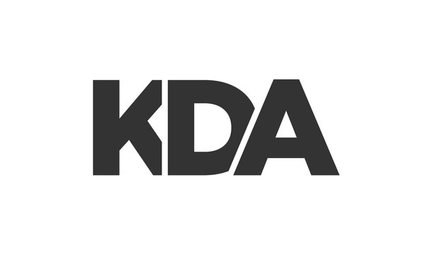 KDA logo design template with strong and modern bold text. Initial based vector logotype featuring simple and minimal typography. Trendy company identity.