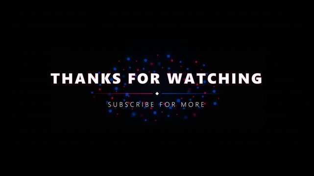Ending Screen with Text and Dots on a Video Channel Outro