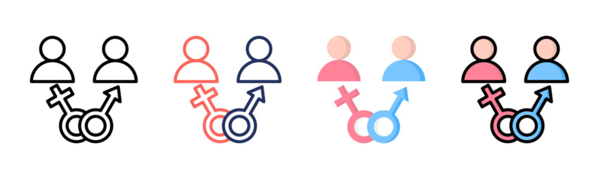Gender Identity icon set multiple style collection