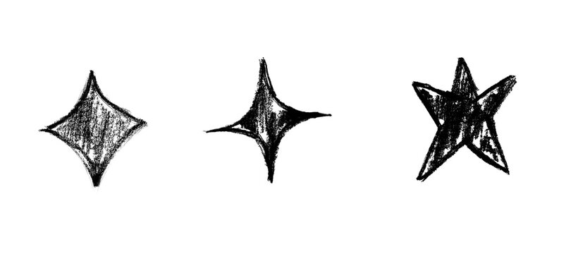 Sparkle star doodle isolated on transparent background in PNG format. Perfect for magic and decorative design elements.