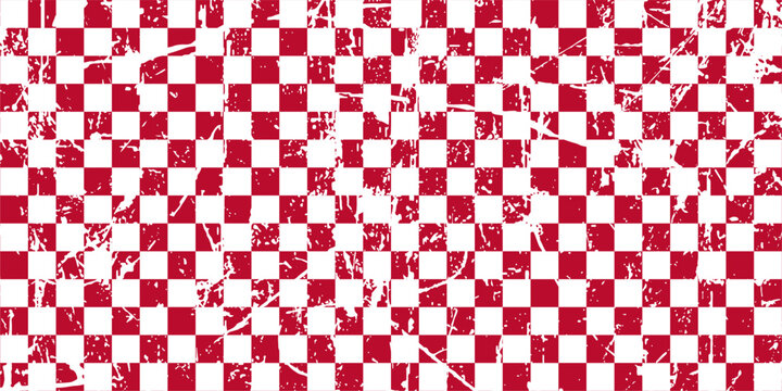 seamless repeating pattern with hand drawn checkerboard in red and white. Christmas red checker