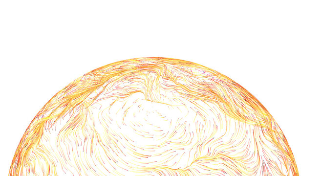 Abstract design of a sphere made of lines, great for digital design, background, or illustration pu