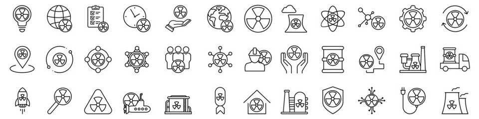 Radiation icon vector set. Nuclear energy Illustration sign collection. Emitting symbol. Nuclear waste logo.  © Denys