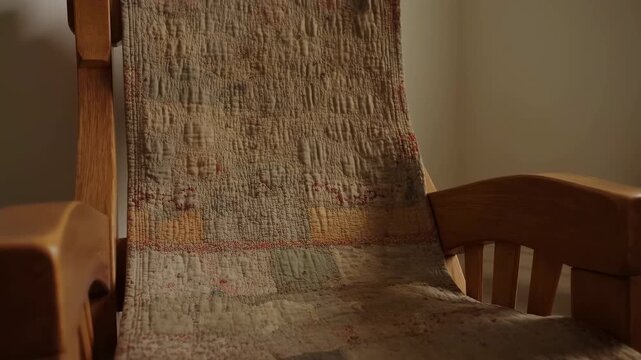 Old Chair In Sunlight. Sundrenched Vintage Armchair With Nostalgic Ambiance For Quiet Reading
