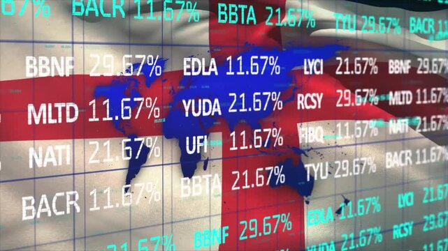 Animation of data processing over flag of england