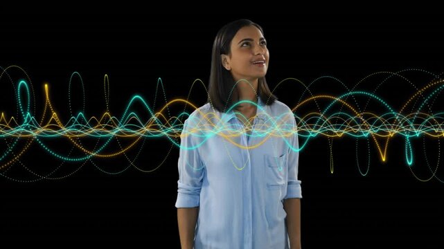Composition of sportsman light trails and exploding human head of green and trails