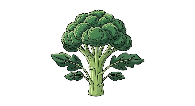 Fresh broccoli illustration isolated healthy vegetable on white background