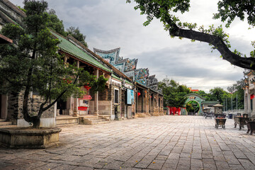 Fototapeta premium Lubao town, Sanshui district, Foshan city, Guangdong, China. Xujiang Ancestral Temple (1268). As the oldest temple in Sanshui it was announced as a key cultural relic protection unit.
