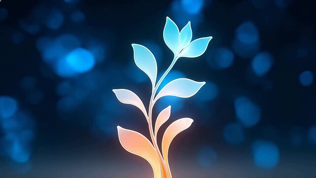 Abstract glowing plant stem