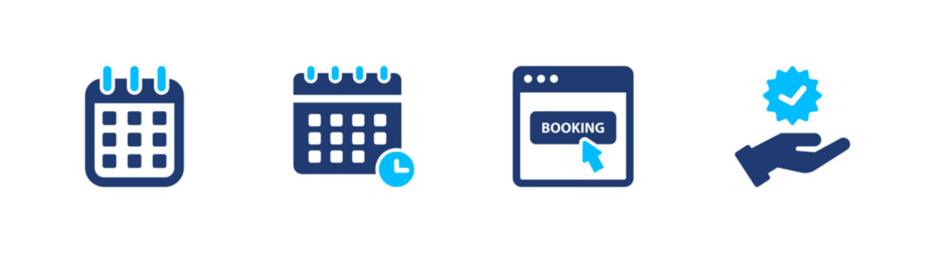 appointment booking icons set, Solid icon elements