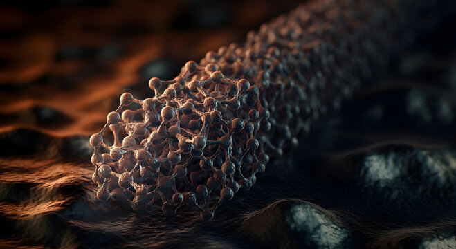 Close up multi walled carbon nanotubes emerging dark metallic substrate physics.