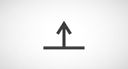 Fototapeta premium Minimalist up arrow icon against white background for graphic design elements