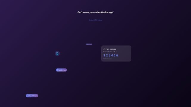 SMS Verification Code Two Factor Authentication 2FA Alternative Login | Mobile Phone Text Message Security Animation 4K