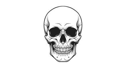 Fototapeta premium Human Skull Illustration Closeup View.