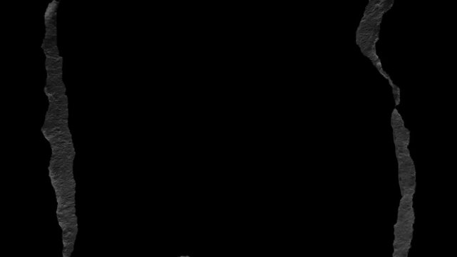 Torn paper retro overlay animation, ripped paper frame transition effect