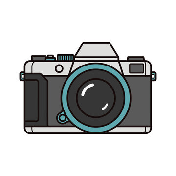 Illustration of a modern digital single lens reflex camera icon