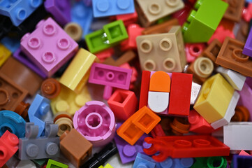 Naklejka premium Multicolored Lego blocks 