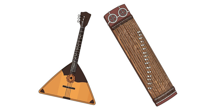 Traditional Kazakh Dombra Musical Instrument.