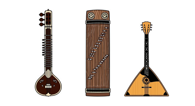 Mandolin Banjo Musical Instruments Trio.